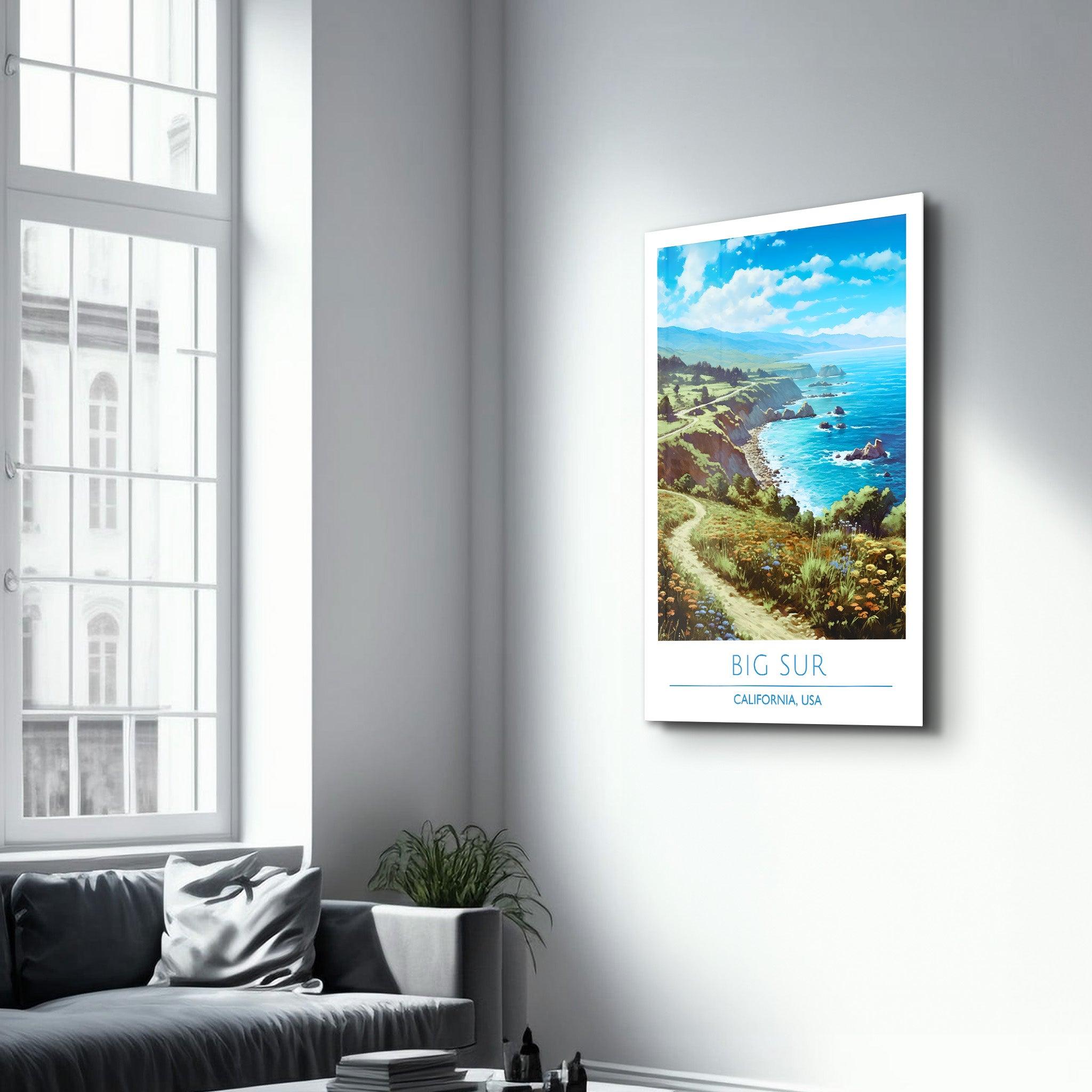 Big Sur 2-California USA-Travel Posters | Glass Wall Art - Artdesigna