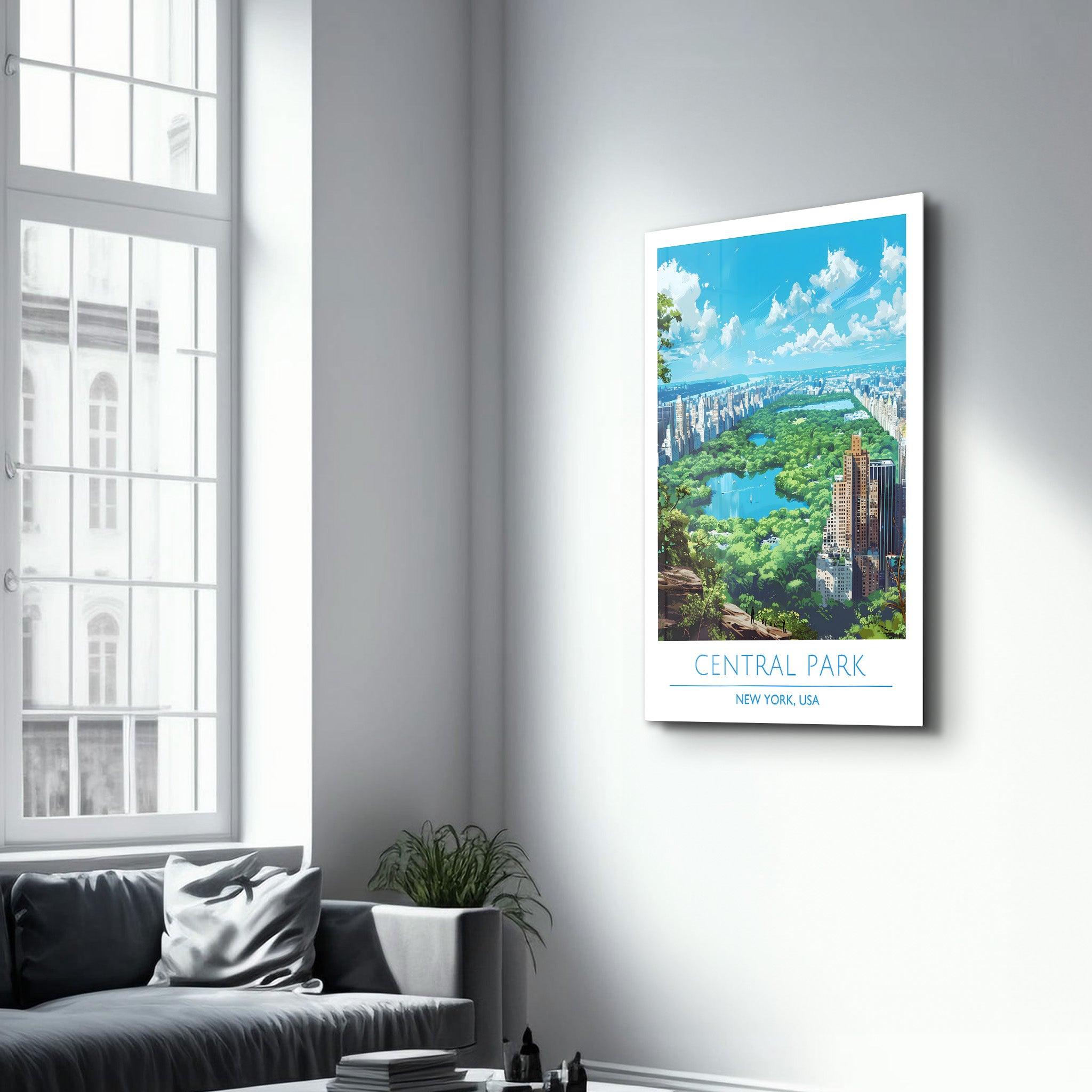 Central Park 3-New York USA-Travel Posters | Glass Wall Art - Artdesigna