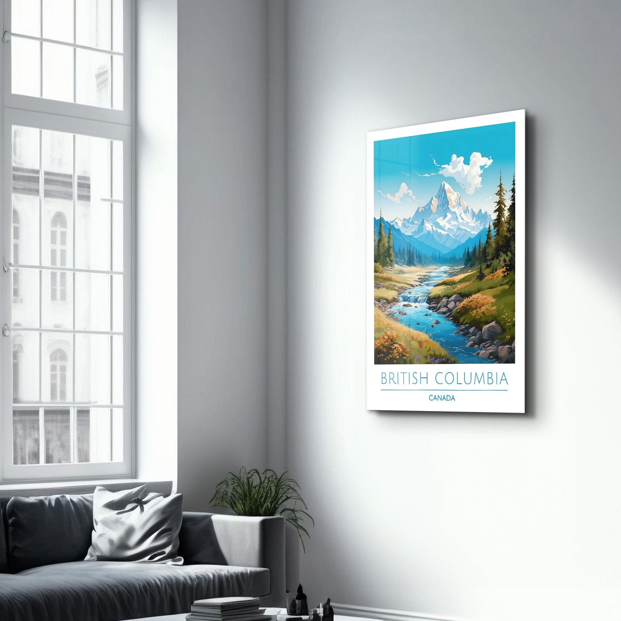 British Columbia Canada-Travel Posters | Glass Wall Art - Artdesigna