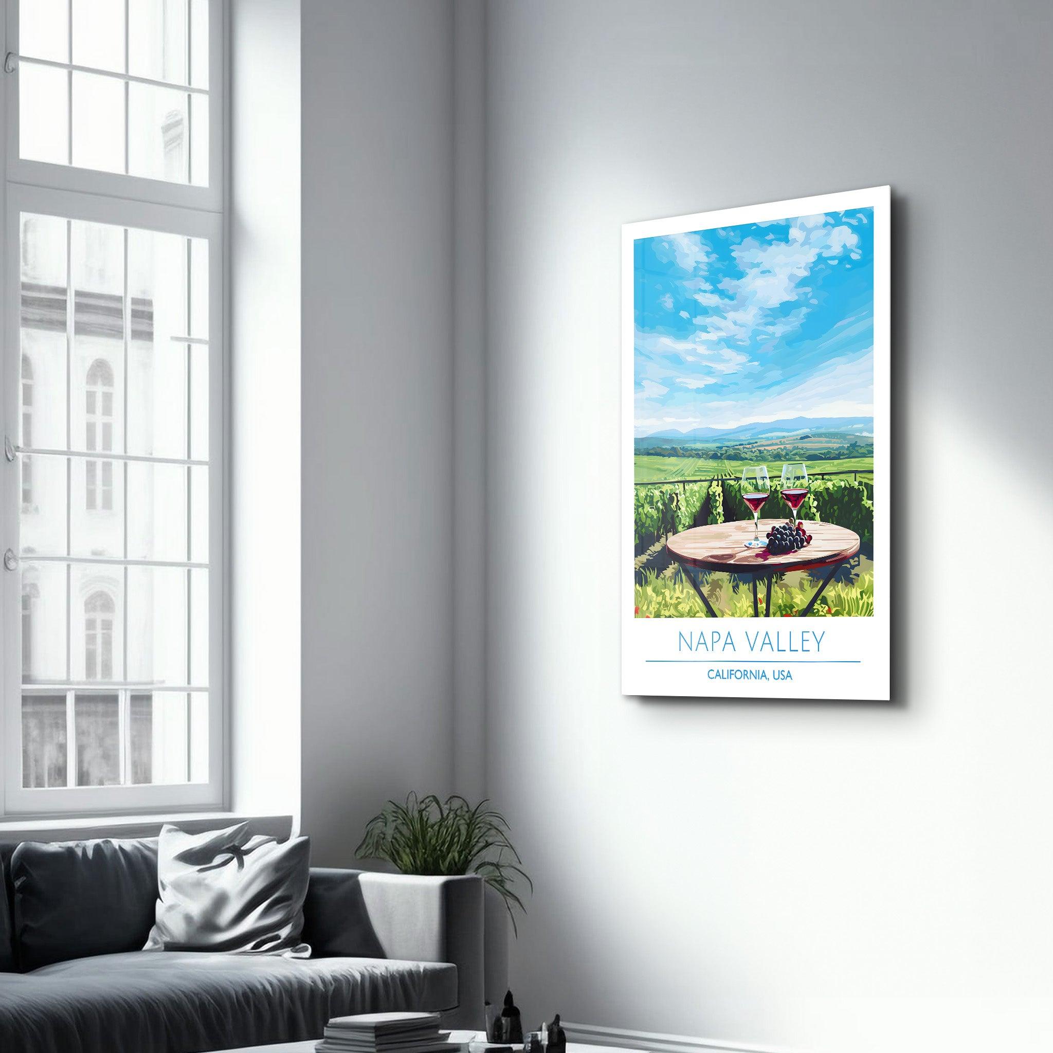 Napa Valley-California USA-Travel Posters | Glass Wall Art - Artdesigna