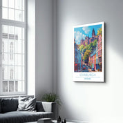 Edinburgh Scotland-Travel Posters | Glass Wall Art - Artdesigna