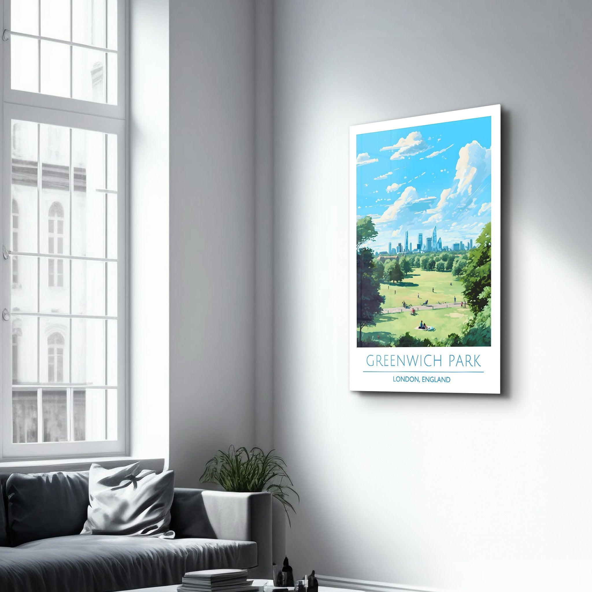 Greenwich Park-London England-Travel Posters | Glass Wall Art - Artdesigna