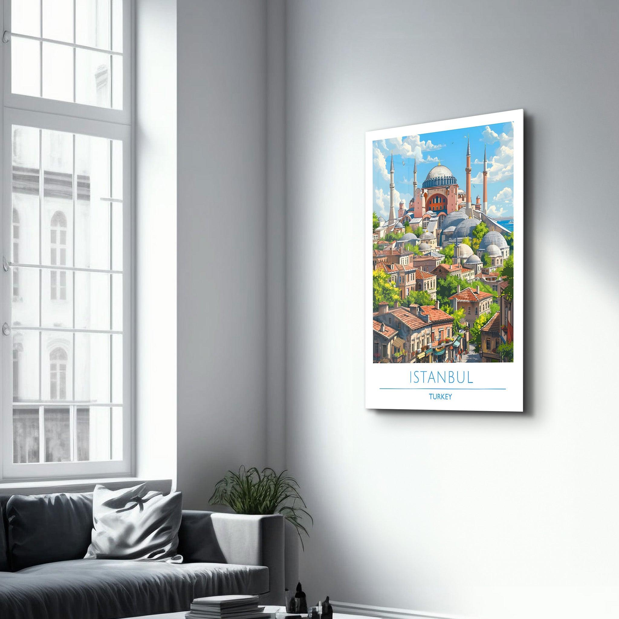 Istanbul Turkey 3-Travel Posters | Glass Wall Art - Artdesigna