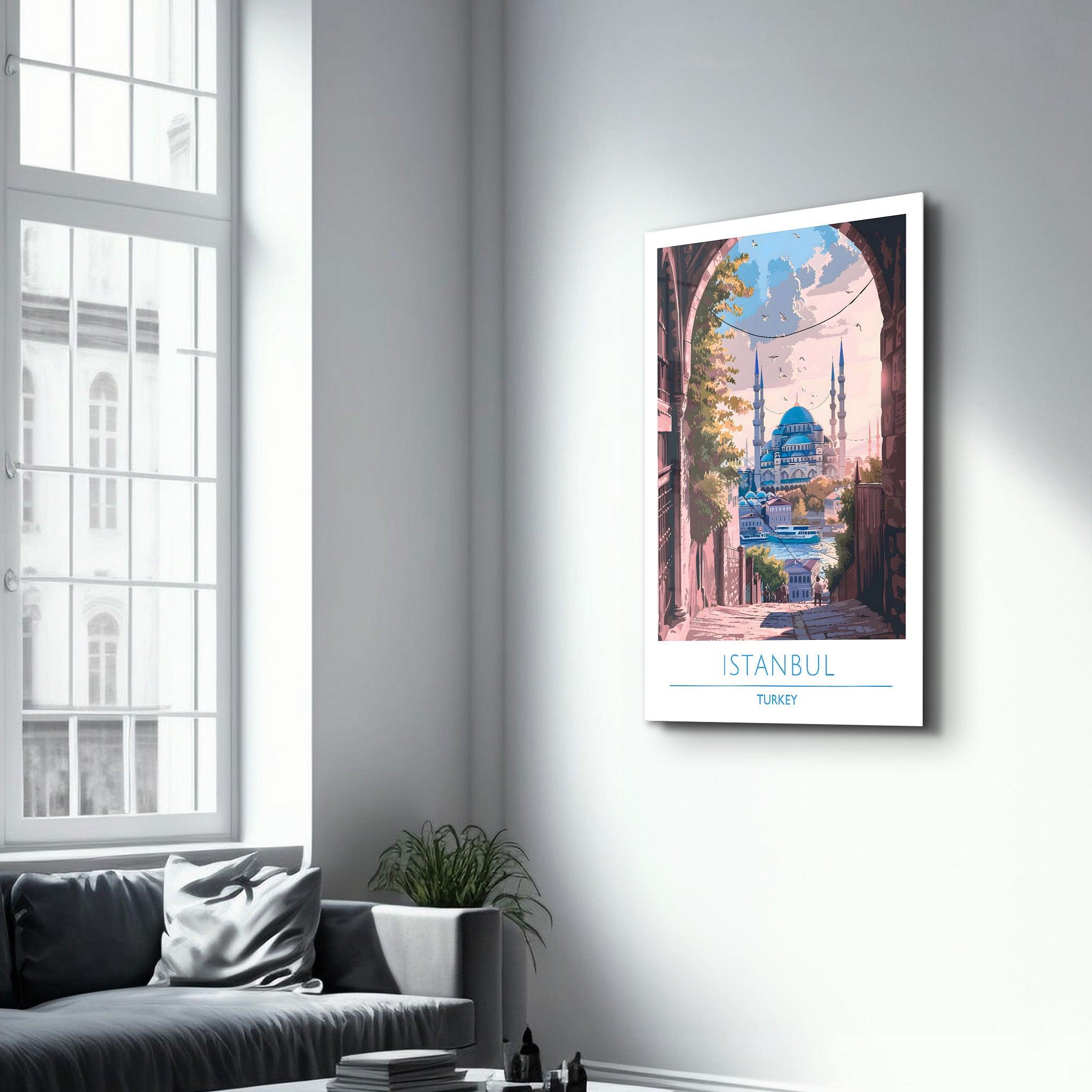 Istanbul Turkey 2-Travel Posters | Glass Wall Art - Artdesigna