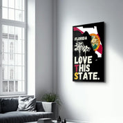 Love This State - Florida | Glass Wall Art - Artdesigna