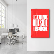 Think Outside the Box | Motivational Glass Wall Art - Artdesigna