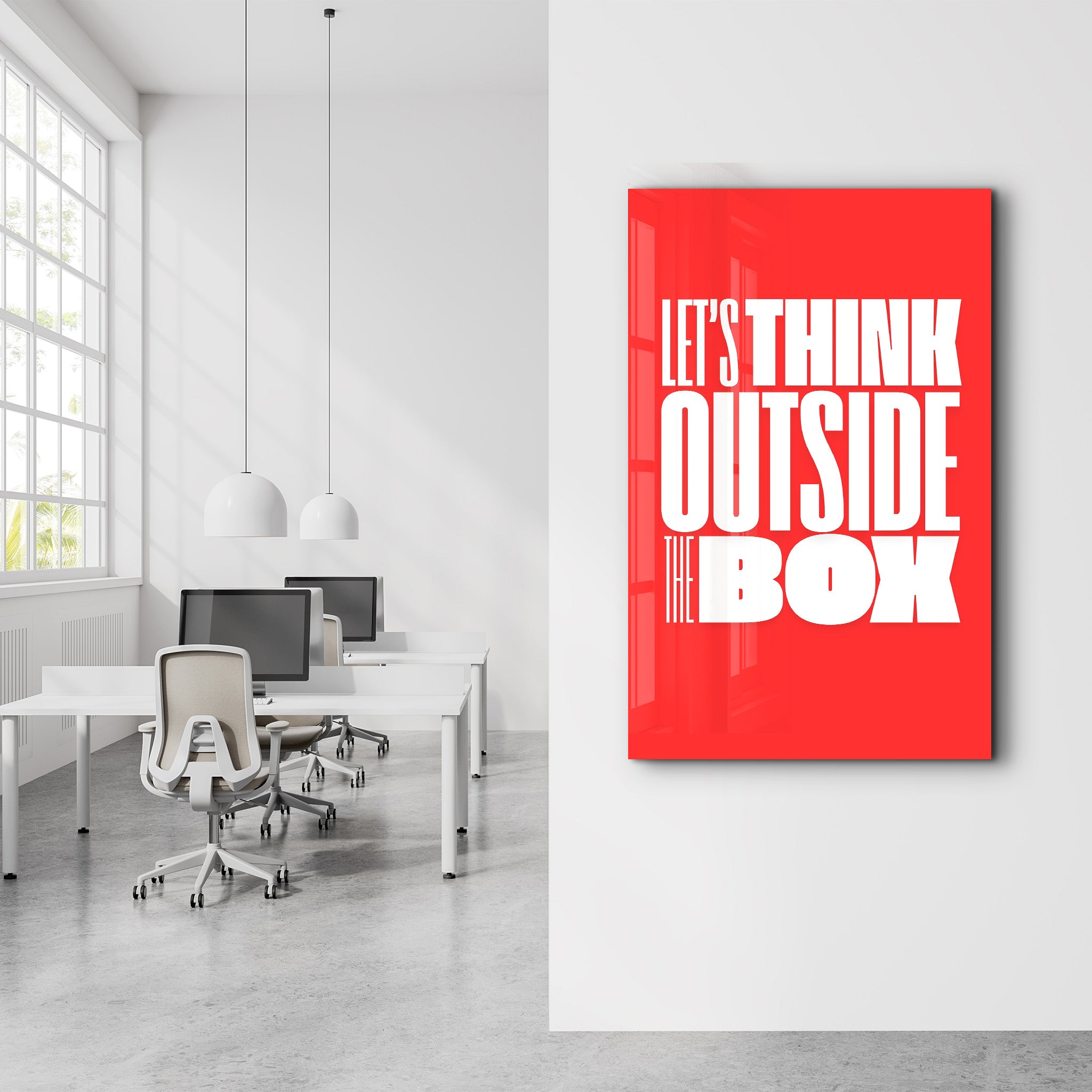 Think Outside the Box | Motivational Glass Wall Art - Artdesigna