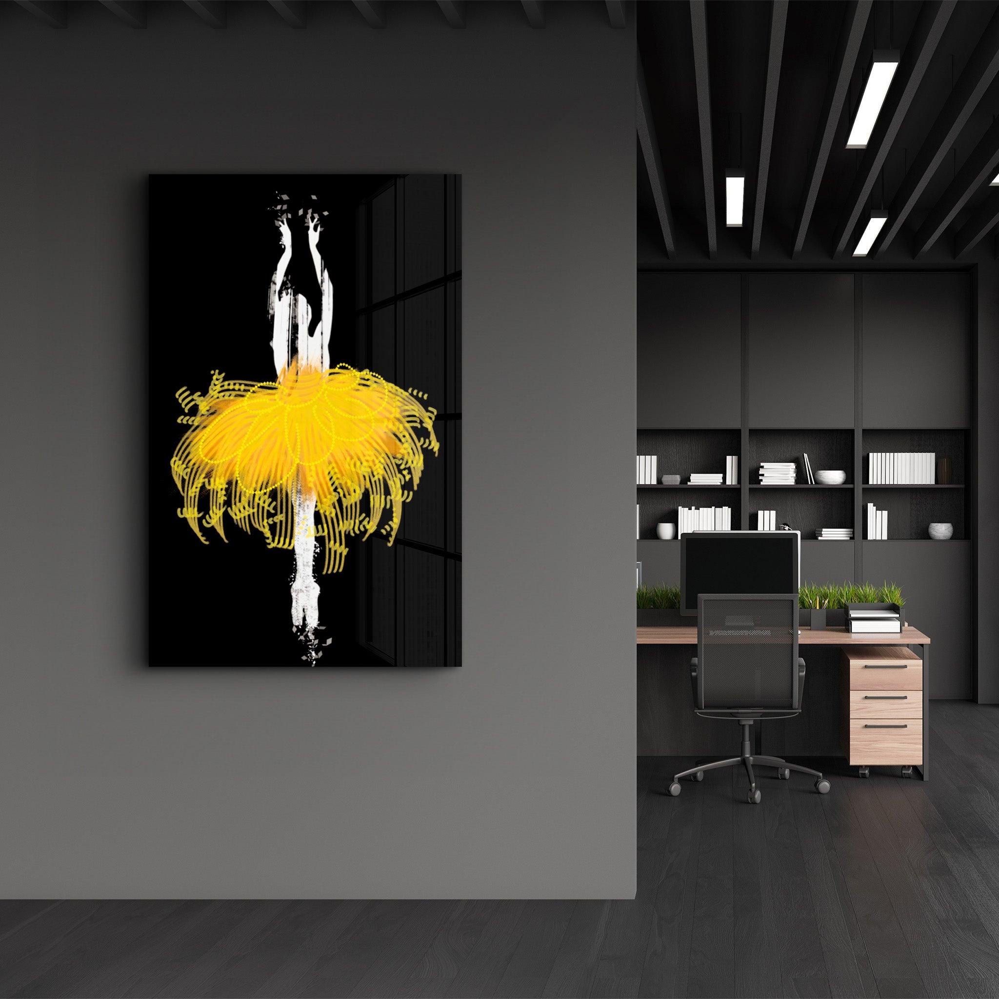 Ballerina' Glow | Glass Wall Art - Artdesigna