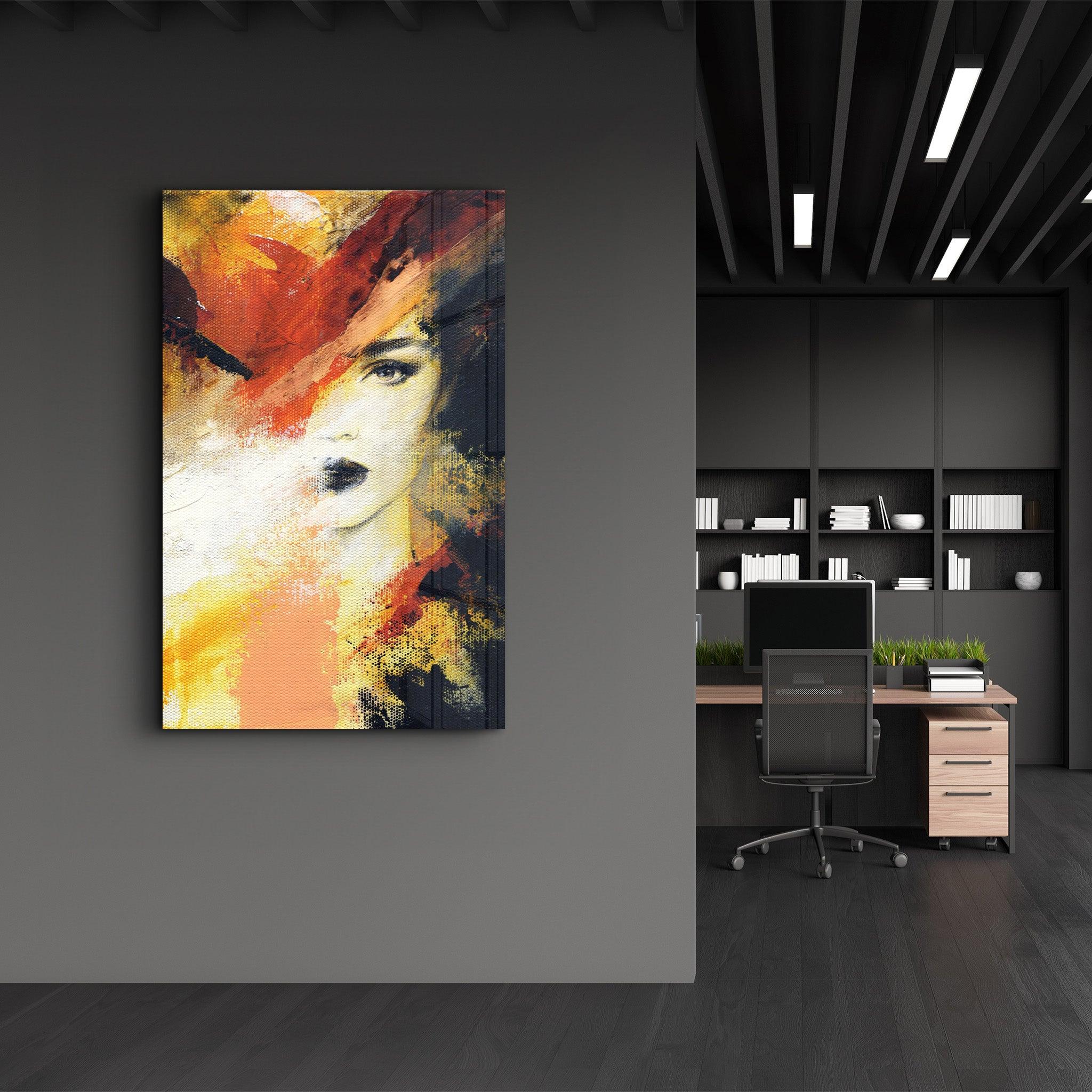 Disappearing Woman Face | Glass Wall Art - Artdesigna