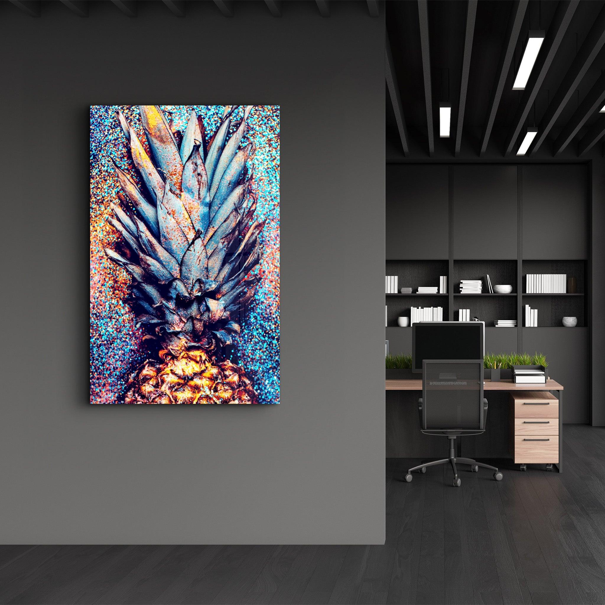 Pineapple V2 | Glass Wall Art - Artdesigna