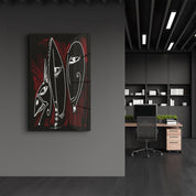 Lines and Faces 2 | Glass Wall Art - Artdesigna