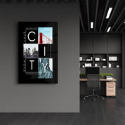 City - Never Sleep | Glass Wall Art - Artdesigna