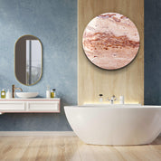 ・"Travertine - SunSet "・Rounded Glass Wall Art - ArtDesigna Glass Printing Wall Art