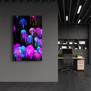 Jellyfish | Glass Wall Art - Artdesigna