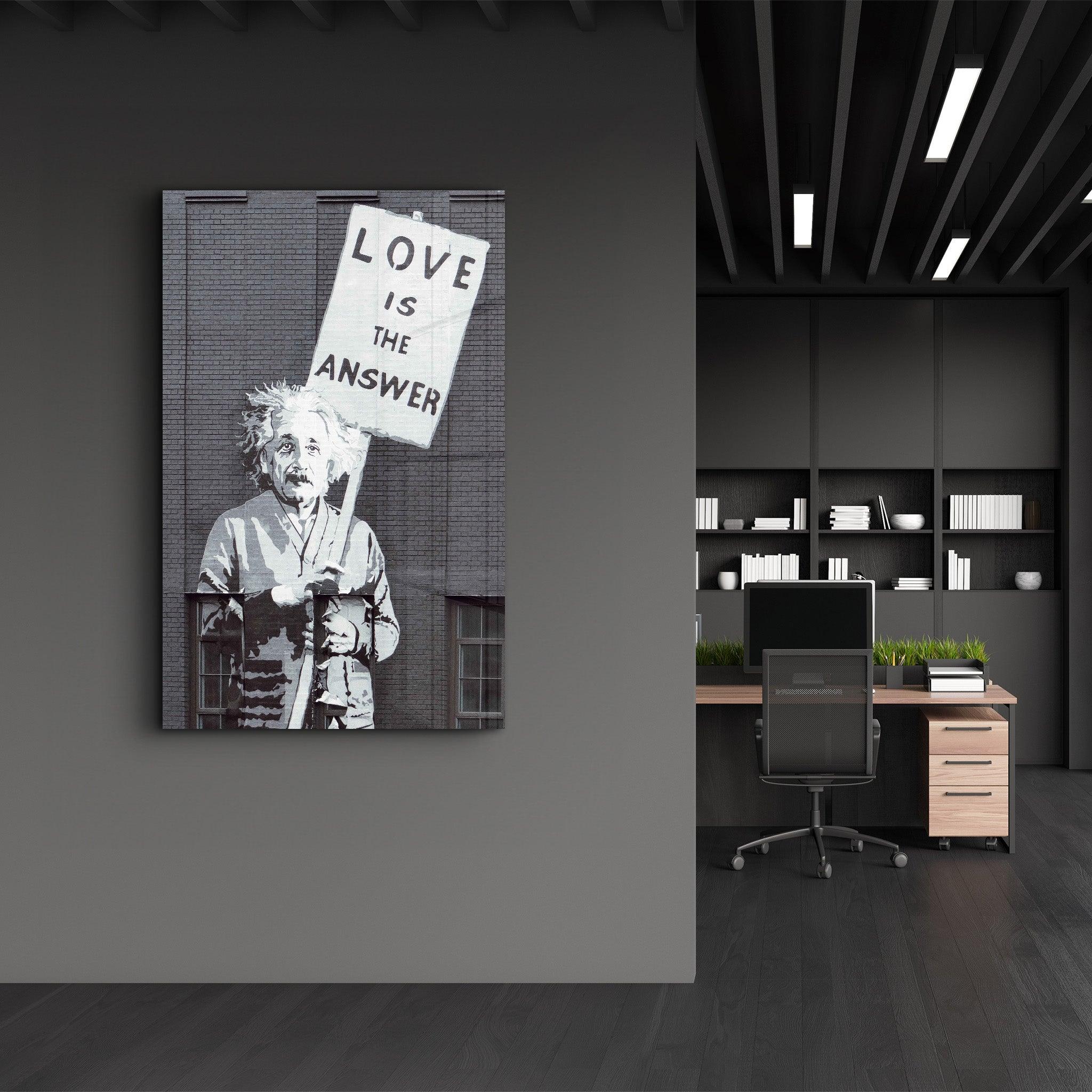 Banksy - Love is the Answer V2 | Designer's Collection Glass Wall Art - Artdesigna