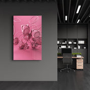 Abstract Pink Modern Design | Designer's Collection Glass Wall Art - Artdesigna