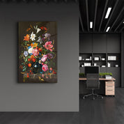 Retro Flowers | Designer's Collection Glass Wall Art - Artdesigna