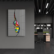 Lines and Face | Designer's Collection Glass Wall Art - Artdesigna