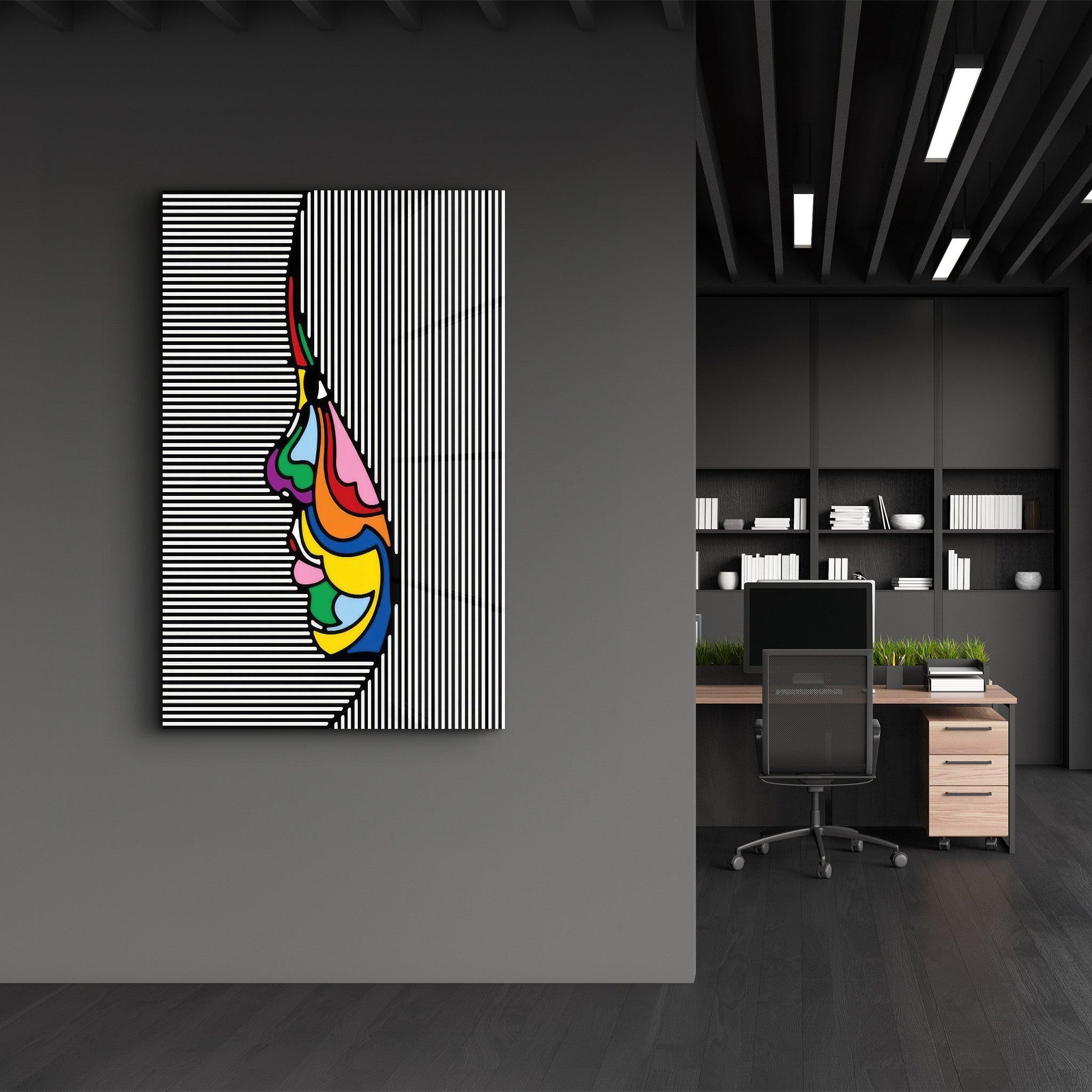 Lines and Face | Designer's Collection Glass Wall Art - Artdesigna