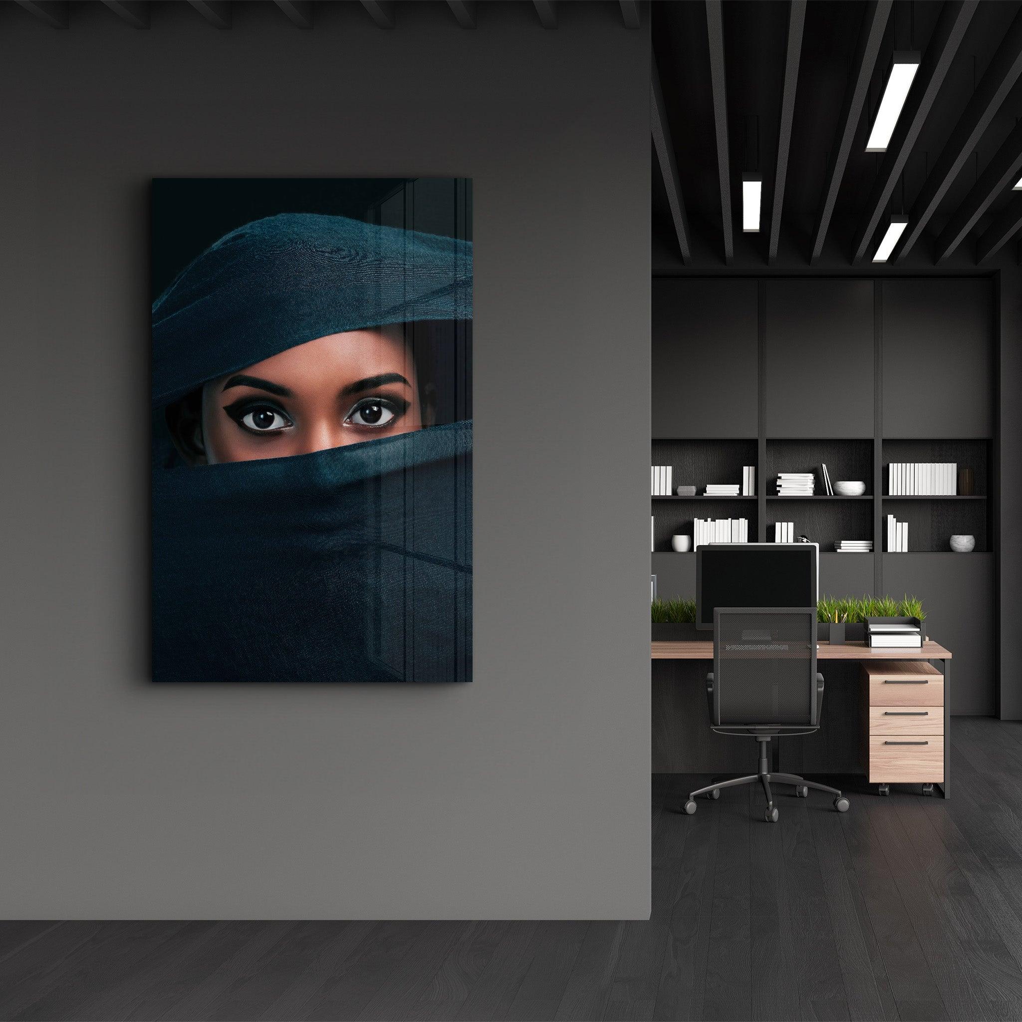 Eyes Under Cover | Designer's Collection Glass Wall Art - Artdesigna