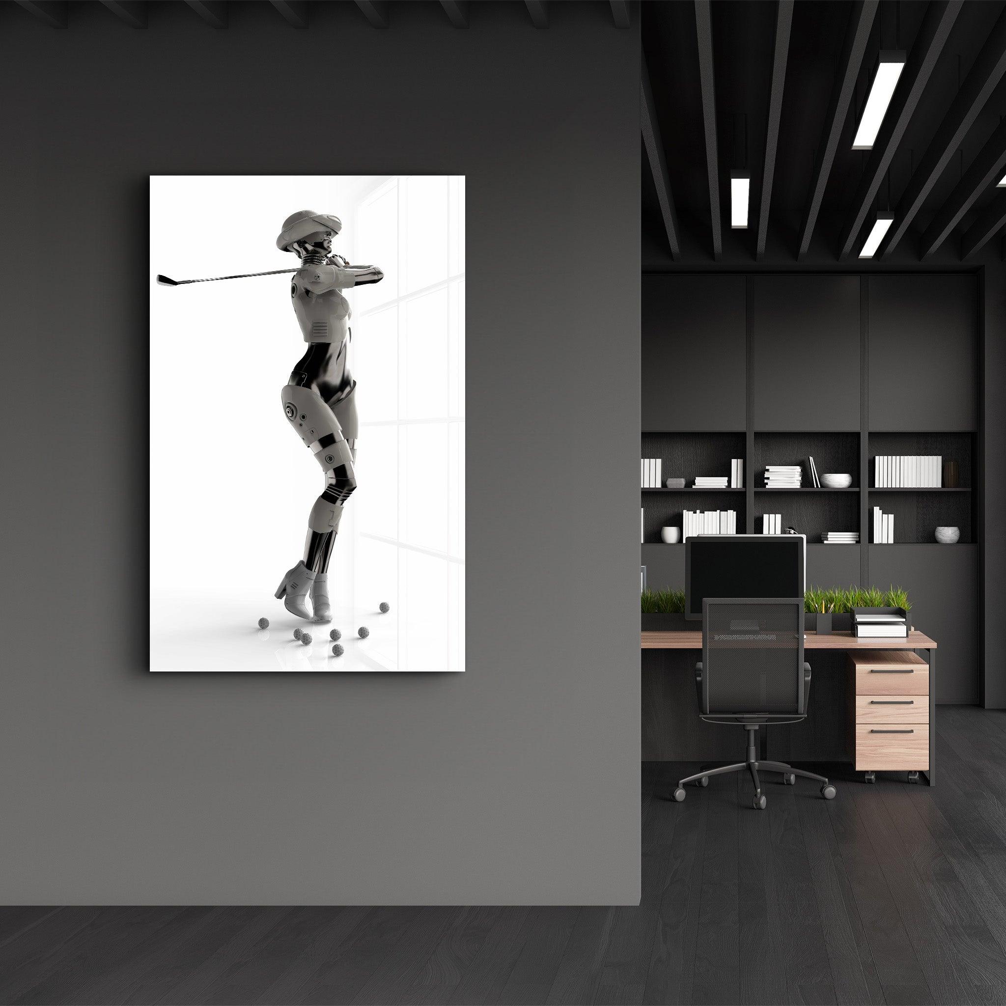 RoboGirlz5 | Designer's Collection Glass Wall Art - Artdesigna