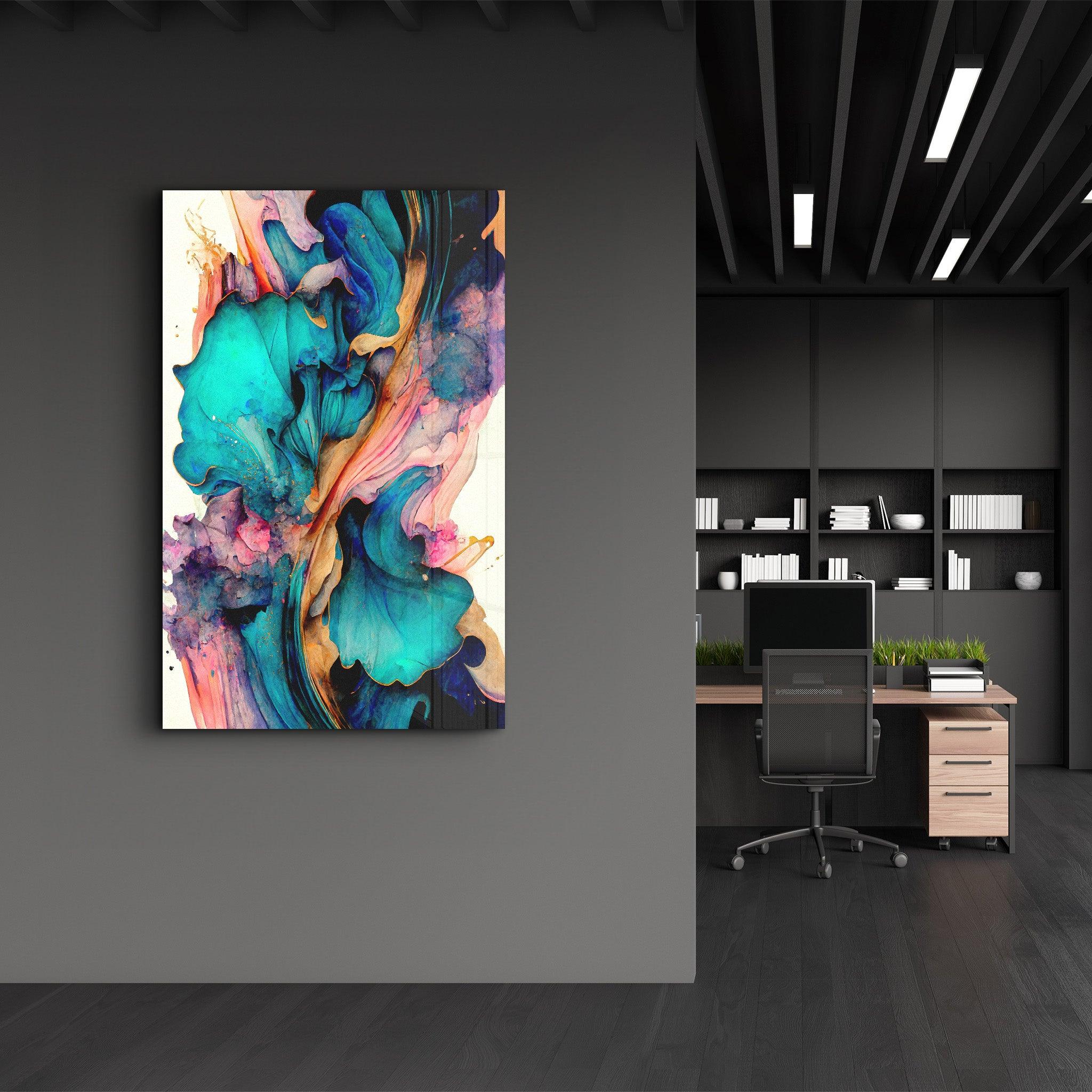 Colorwaves | Glass Wall Art - Artdesigna