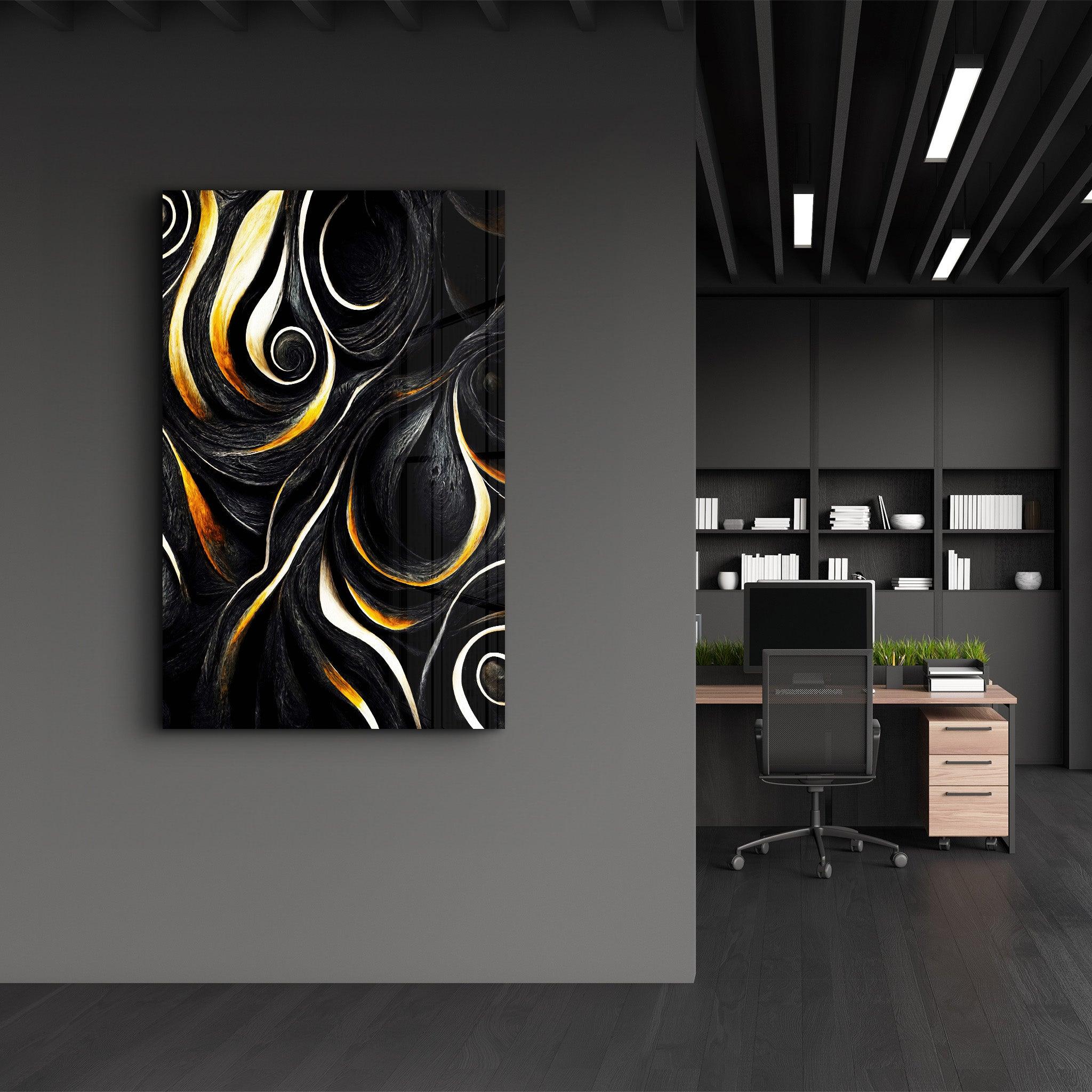 Golden Black Wood | Secret World Collection Glass Wall Art - Artdesigna