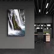 Burney Falls, California, USA | Glass Wall Art - Artdesigna