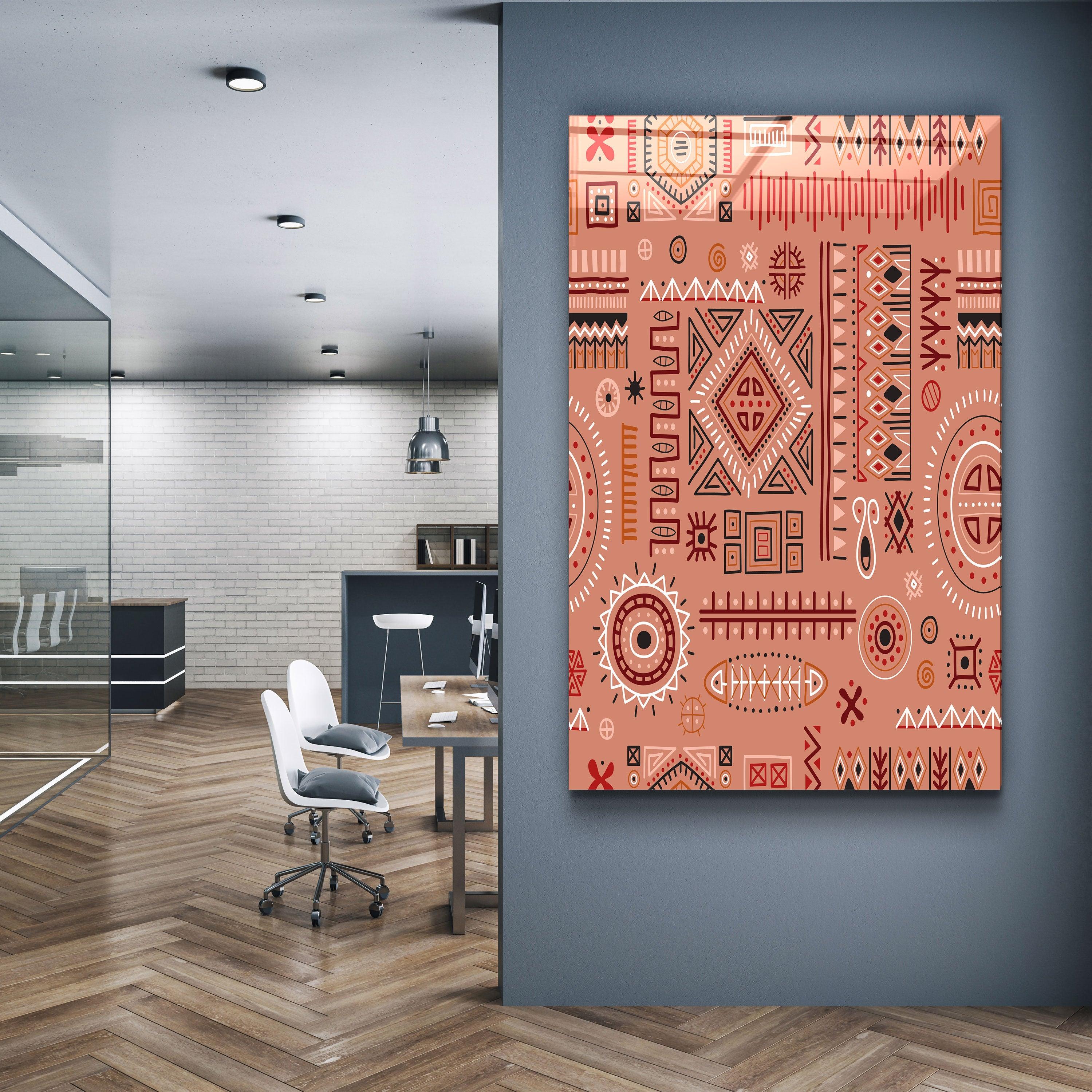 Scandinavian Egyptian Mix - Terra | Zodiac Glass Wall Art - Artdesigna