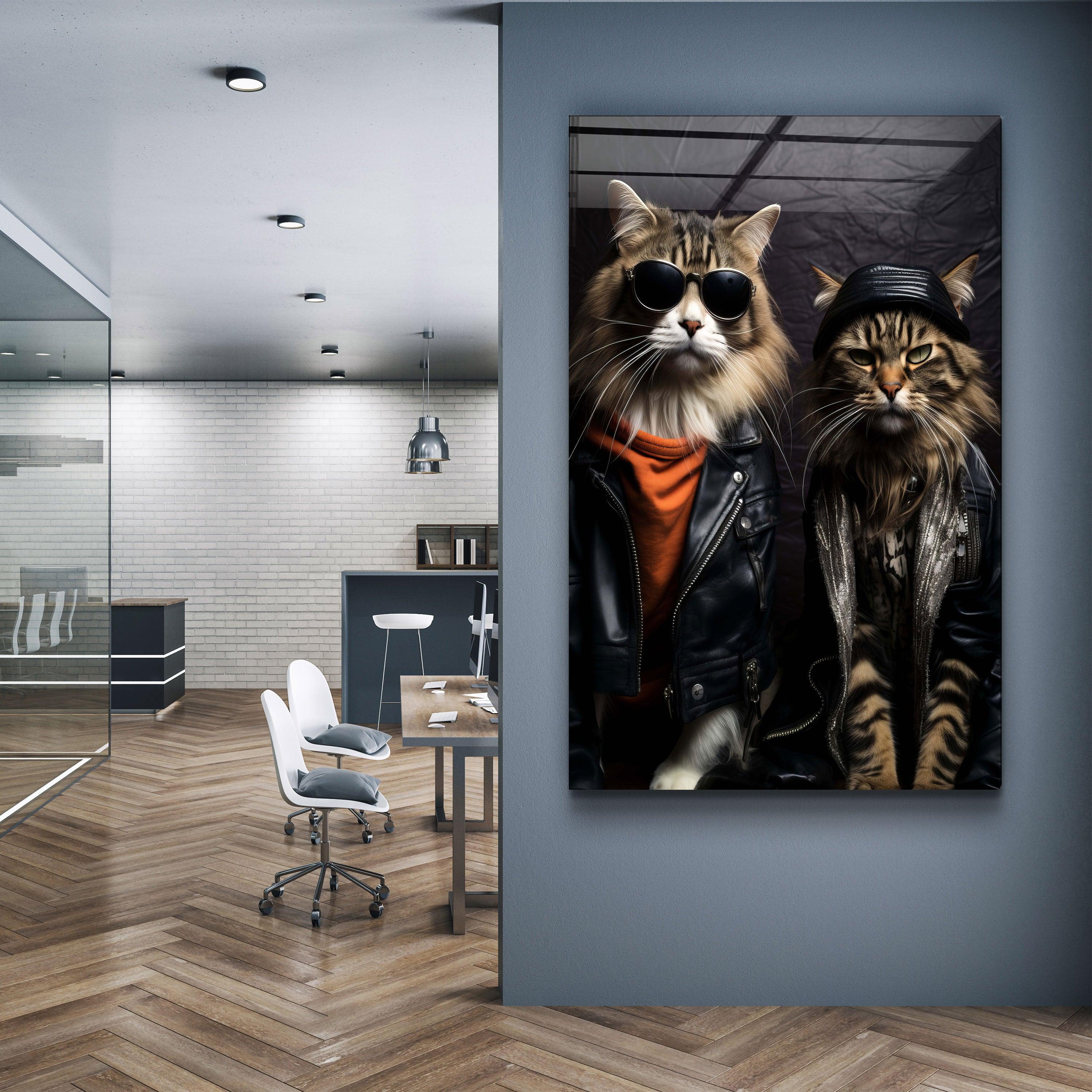 Cool Cat Brothers・Designers Collection Glass Wall Art - Artdesigna