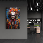 The Clown - Glass Wall Art - Artdesigna