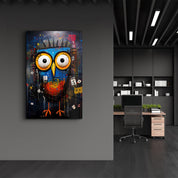 Owl Portrait | Glass Wall Art - Artdesigna