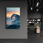 Small Wave in the Ocean | Glass Wall Art - Artdesigna