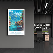 Lake Annecy France-Travel Posters | Glass Wall Art - Artdesigna