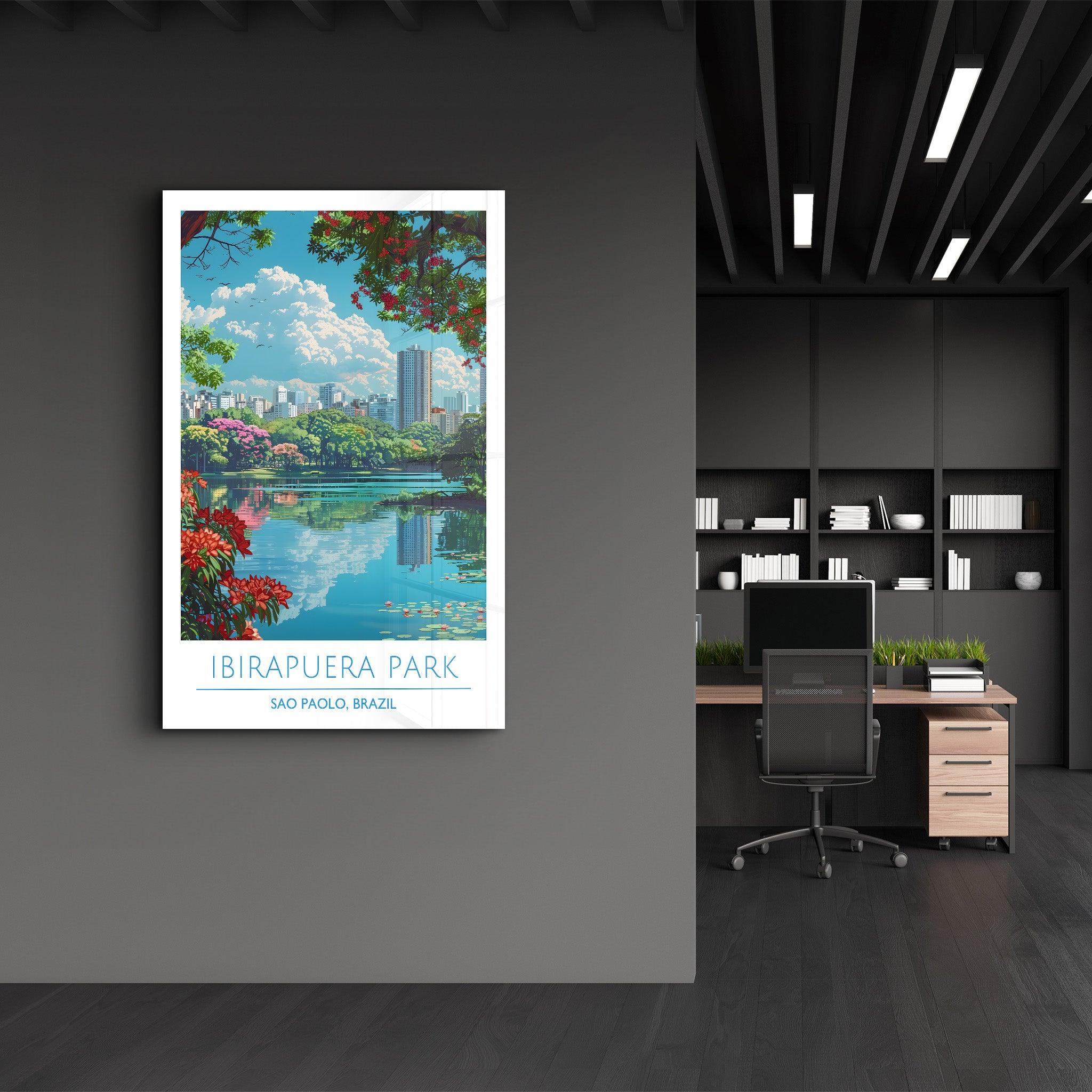 Ibirapuera Park-Sao Paolo Brazil-Travel Posters | Glass Wall Art - Artdesigna