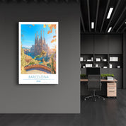 Barcelona Spain-Travel Posters | Glass Wall Art - Artdesigna