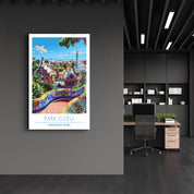 Park Guell 2-Barcelona Spain-Travel Posters | Glass Wall Art - Artdesigna