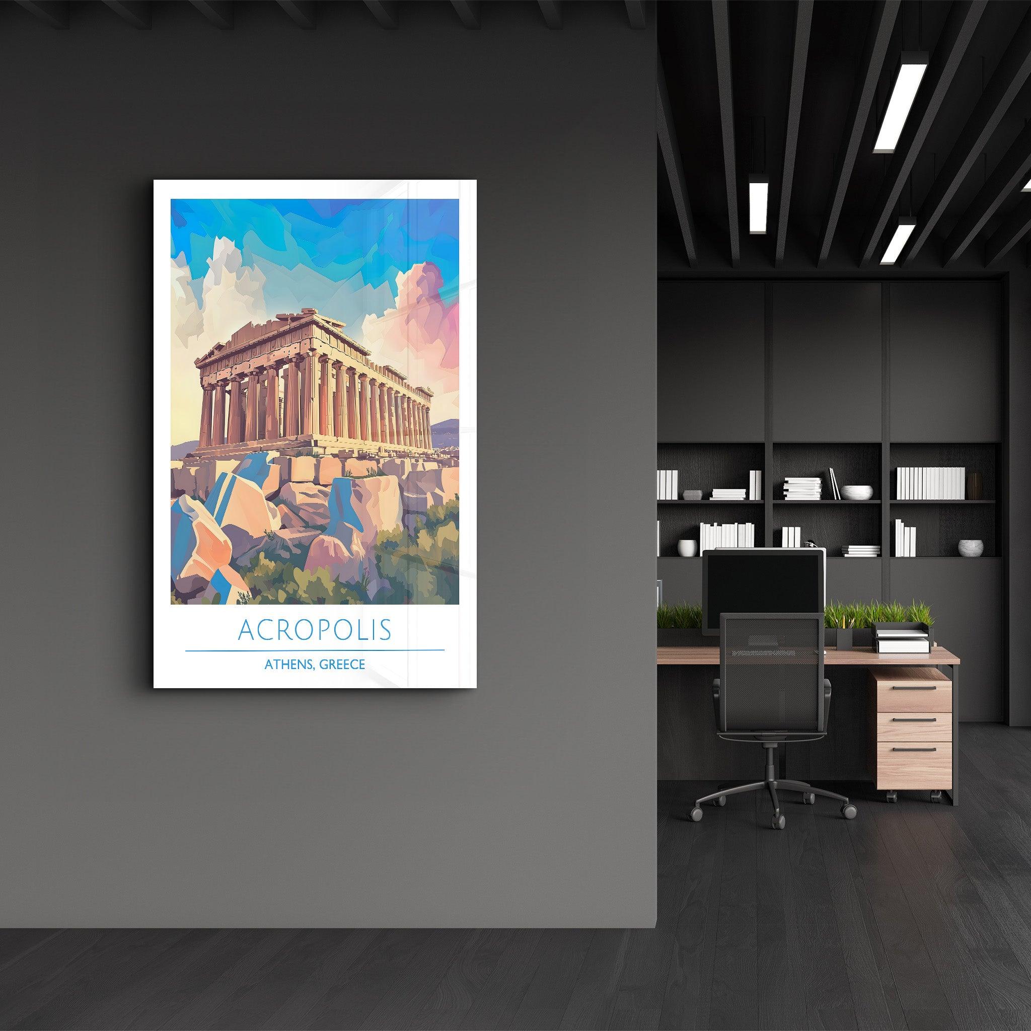 Acropolis-Athens Greece-Travel Posters | Glass Wall Art - Artdesigna