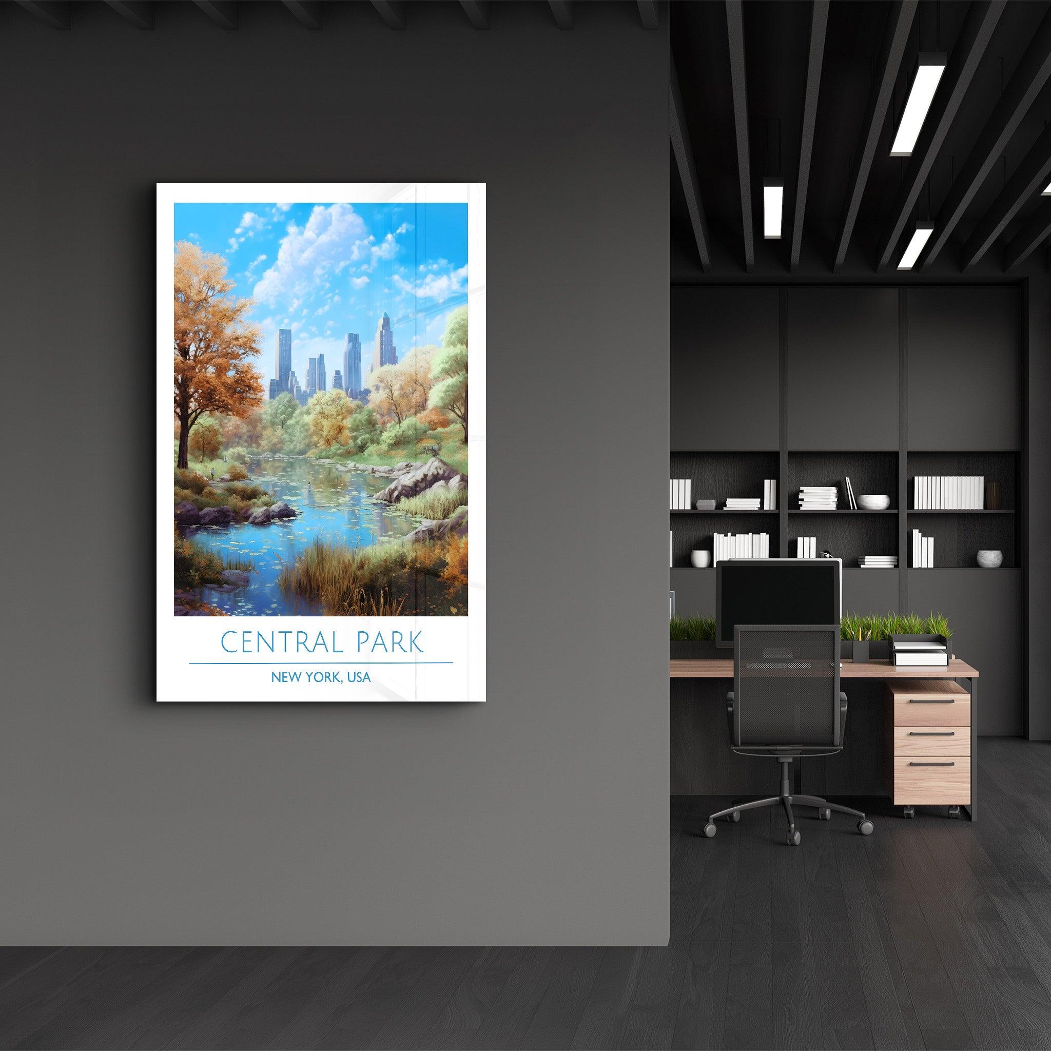 Central Park 1-New York USA-Travel Posters | Glass Wall Art - Artdesigna