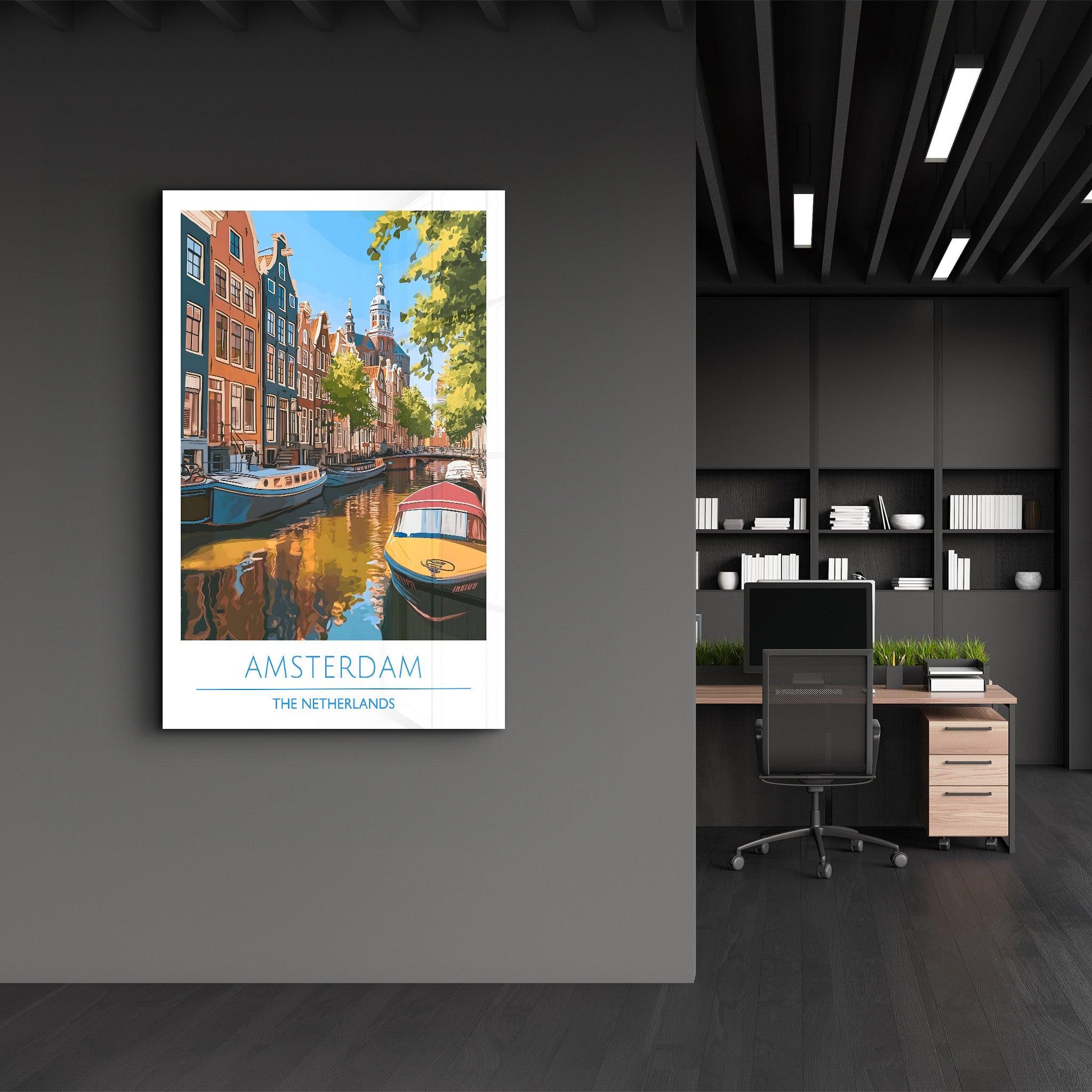 Amsterdam The Netherland 1-Travel Posters | Glass Wall Art - Artdesigna