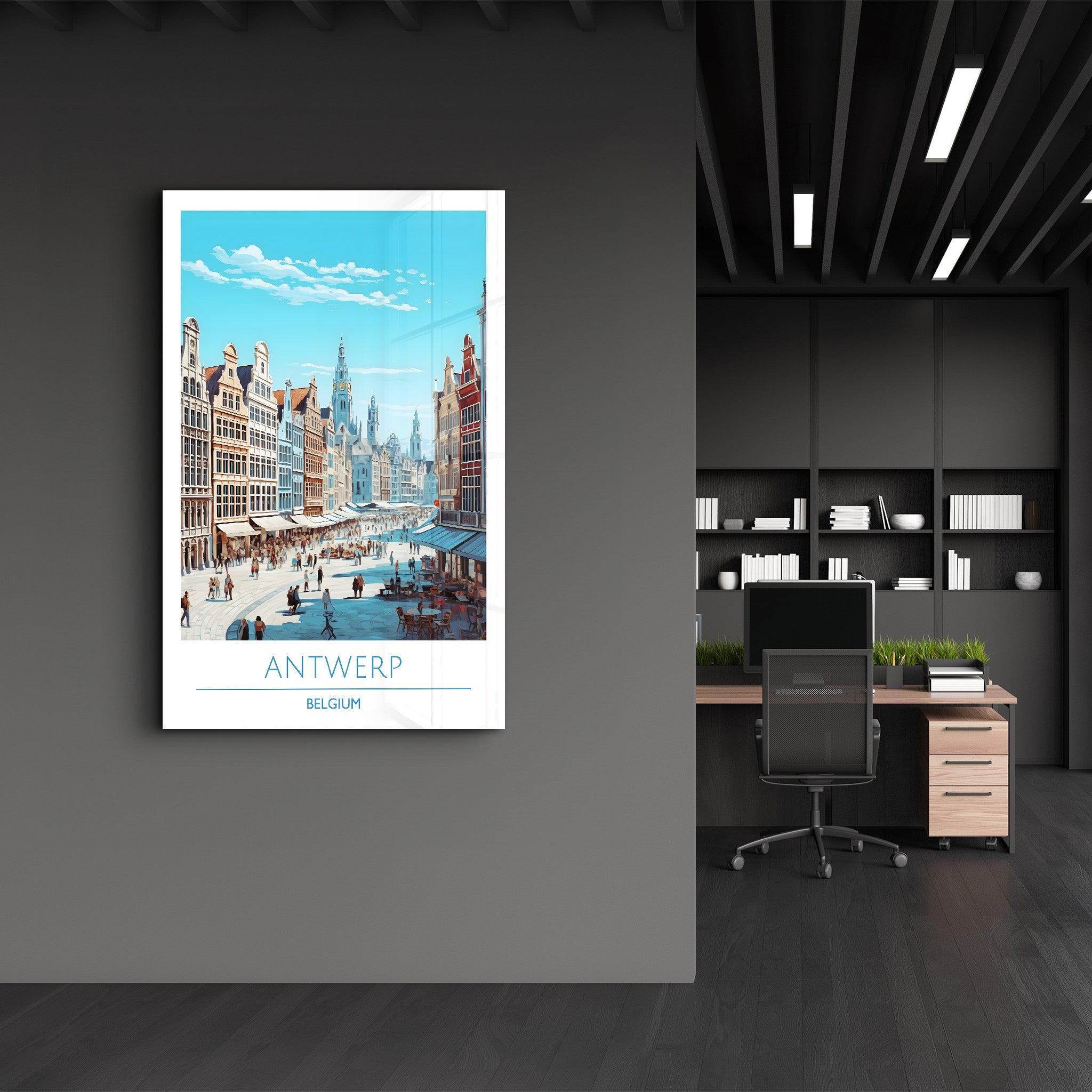 Antwerp Belgium-Travel Posters | Glass Wall Art - Artdesigna