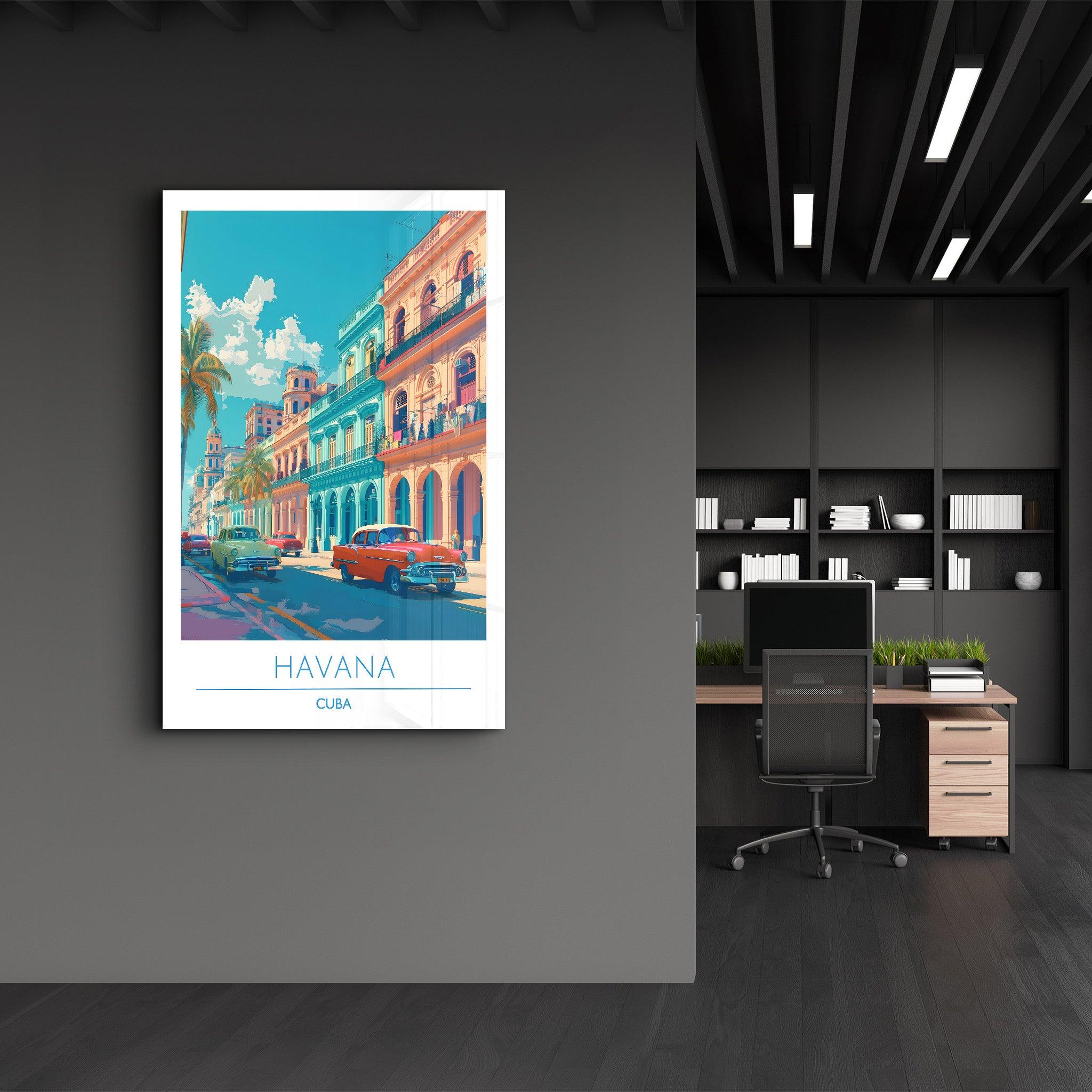 Havana Cuba-Travel Posters | Glass Wall Art - Artdesigna