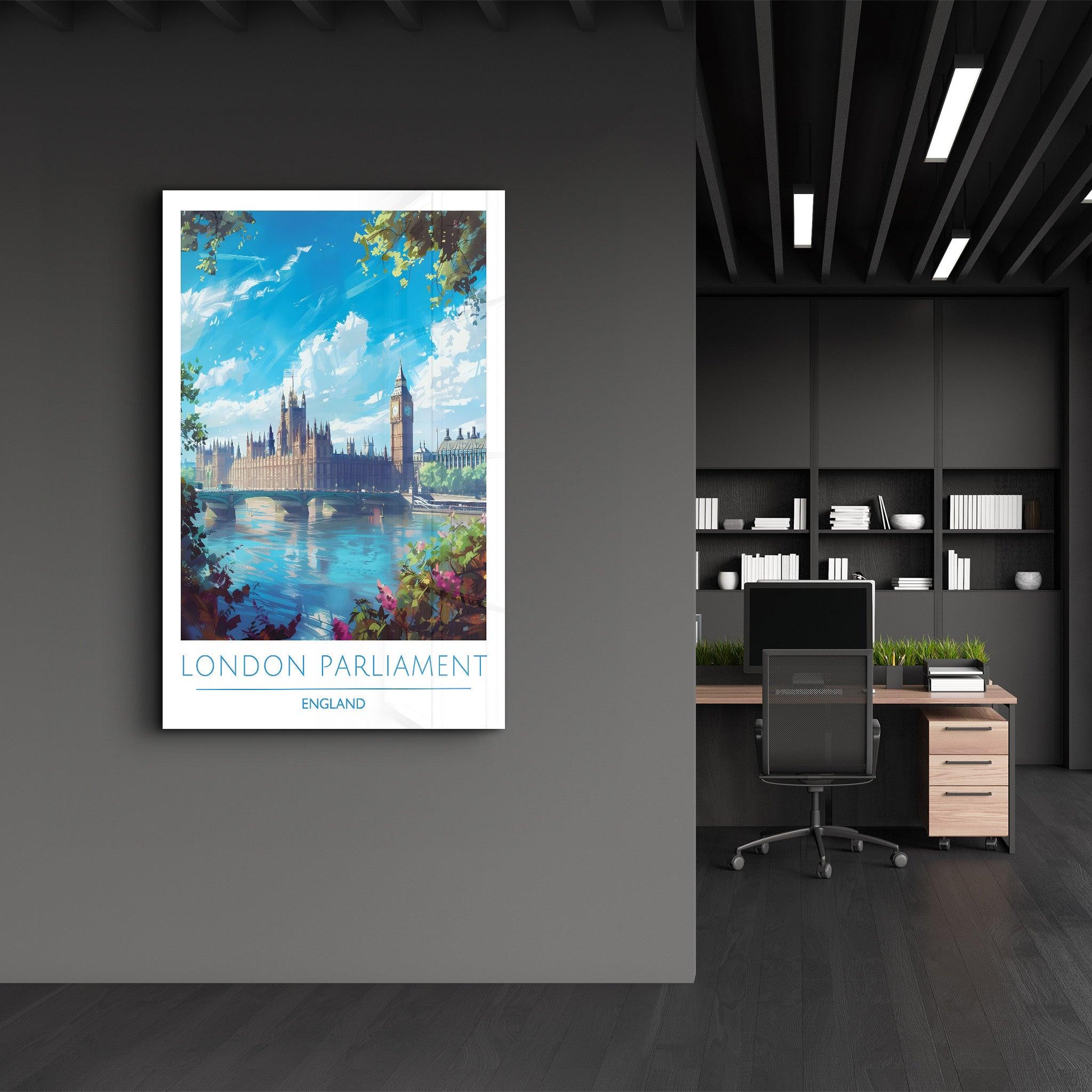 London Parliament England 2-Travel Posters | Glass Wall Art - Artdesigna