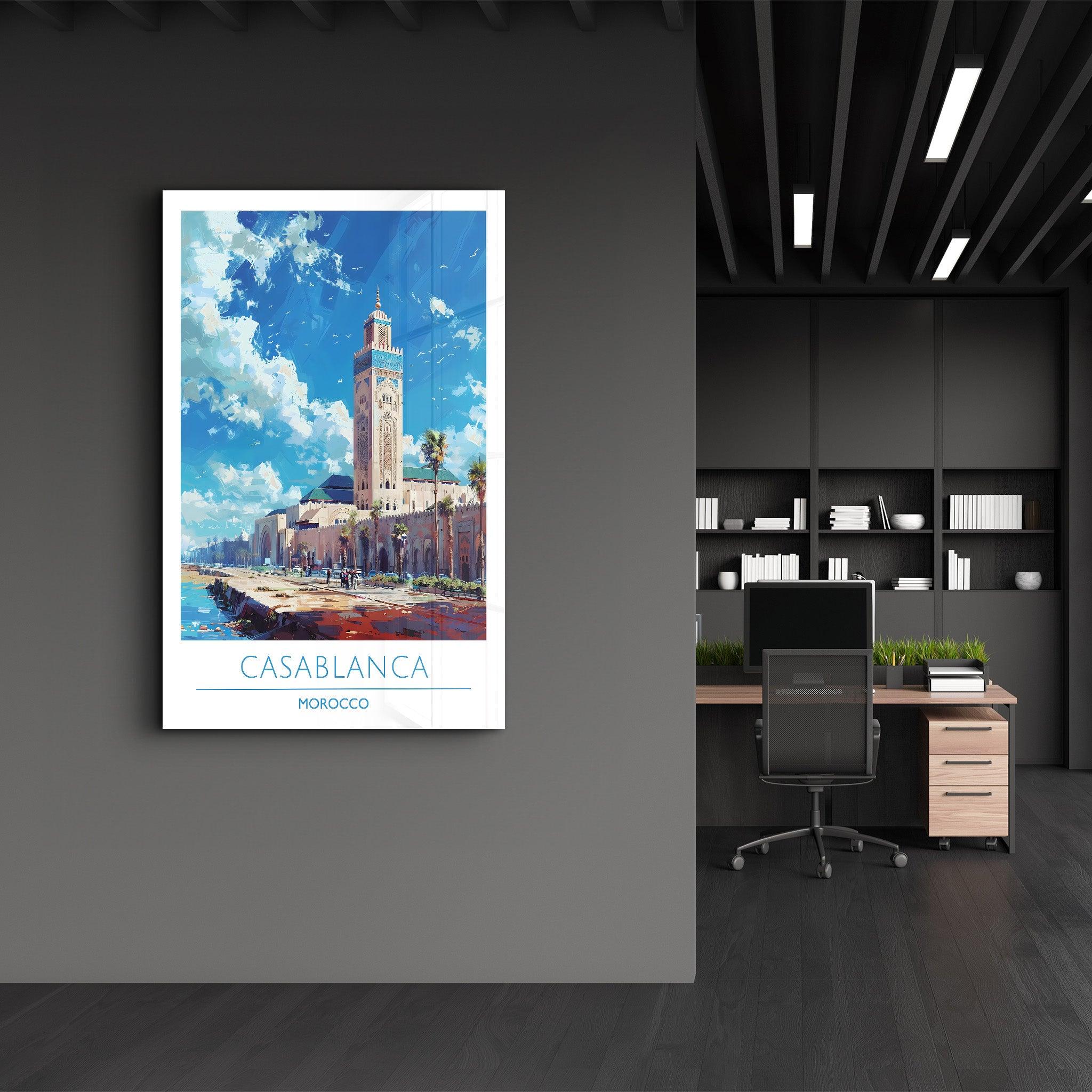 Casablanca Morocco 2-Travel Posters | Glass Wall Art - Artdesigna