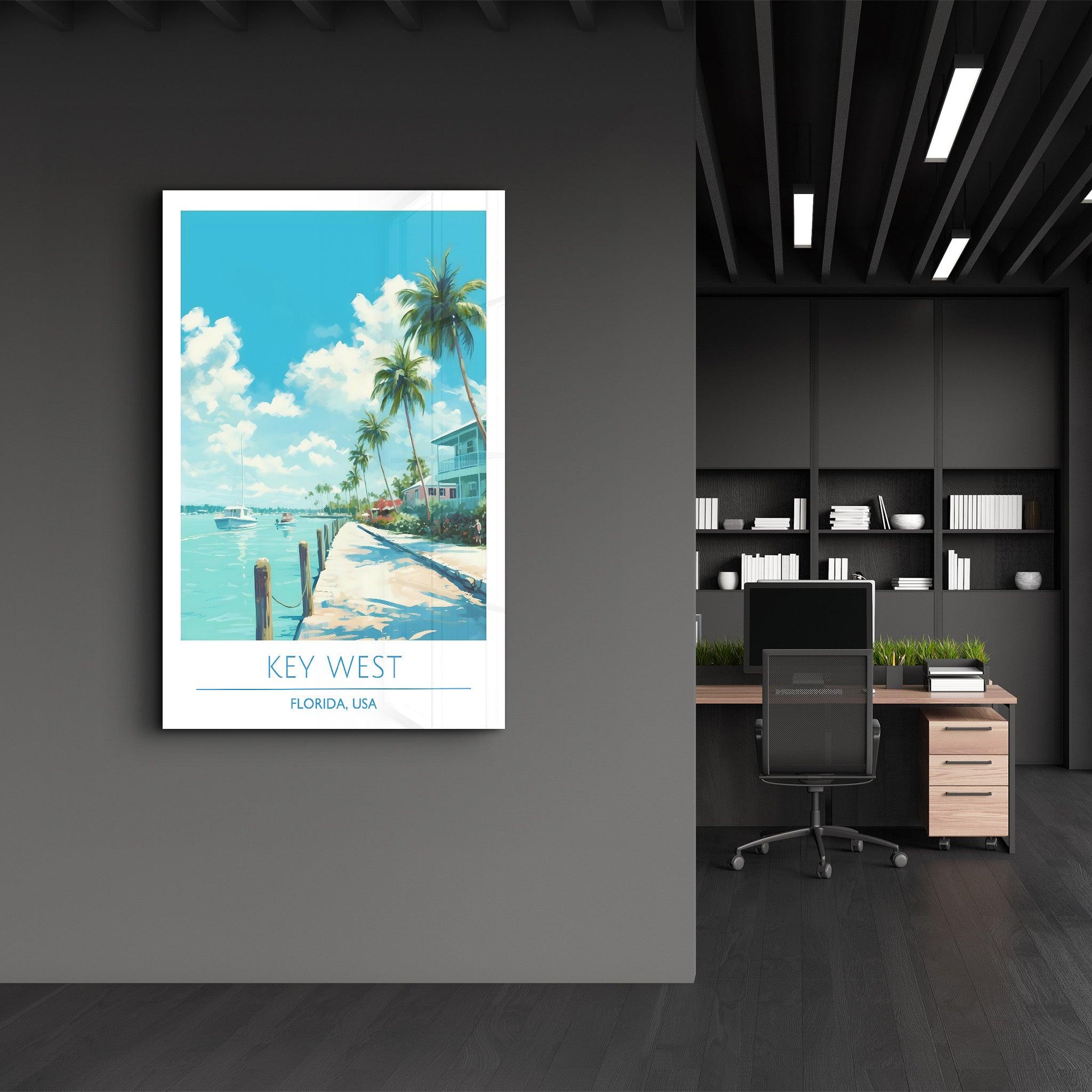 Key West-Florida USA-Travel Posters | Glass Wall Art - Artdesigna