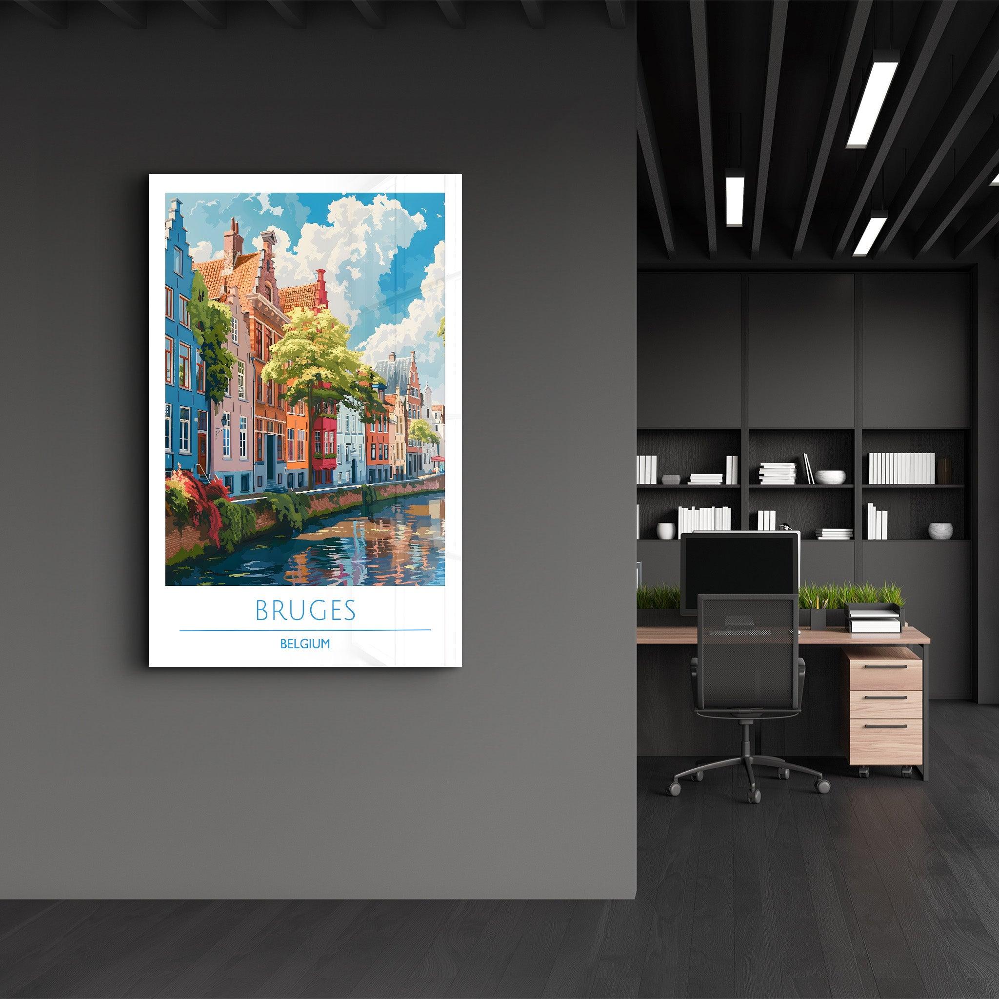 Bruges Belgium-Travel Posters | Glass Wall Art - Artdesigna