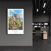 Istanbul Turkey 3-Travel Posters | Glass Wall Art - Artdesigna