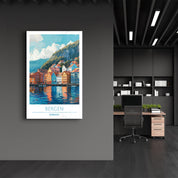 Bergen Norway 2-Travel Posters | Glass Wall Art - Artdesigna