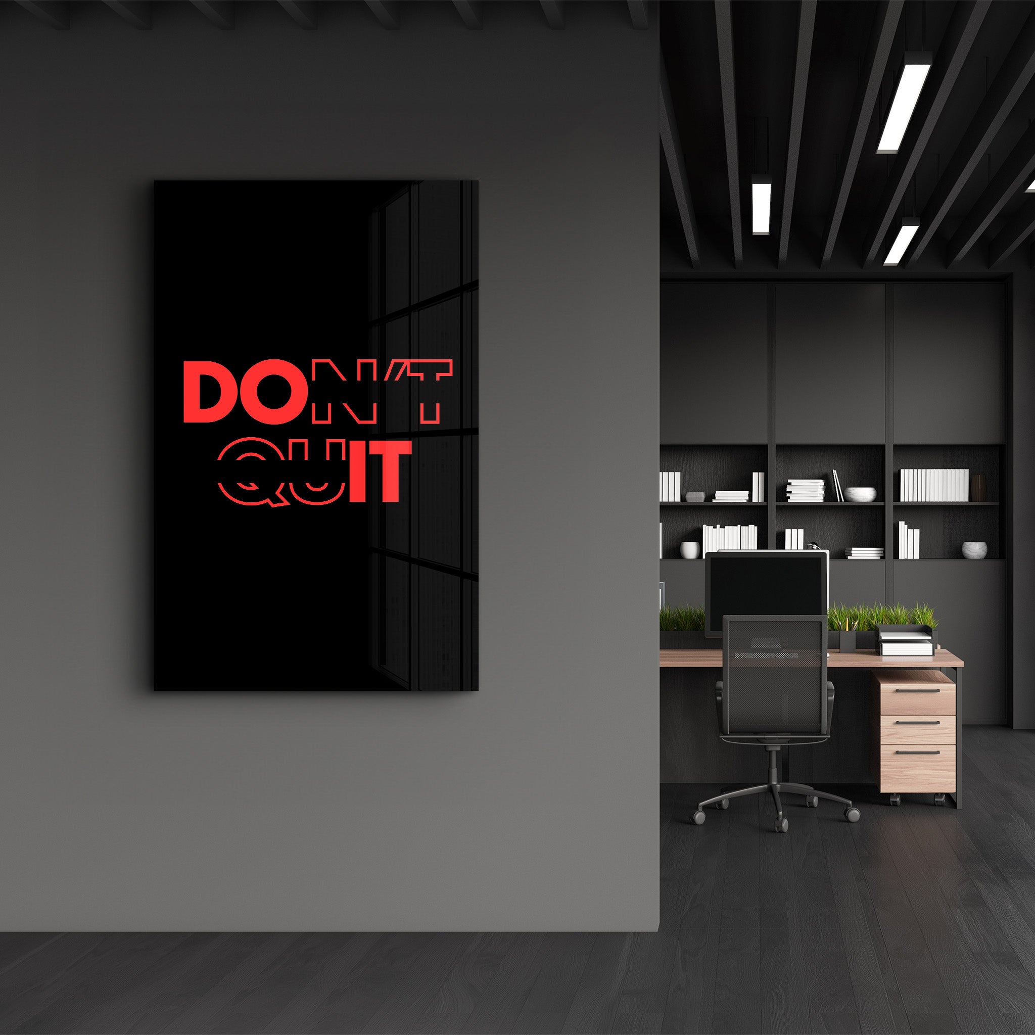 Don't Quit and Do It V2 | Motivational Glass Wall Art - Artdesigna