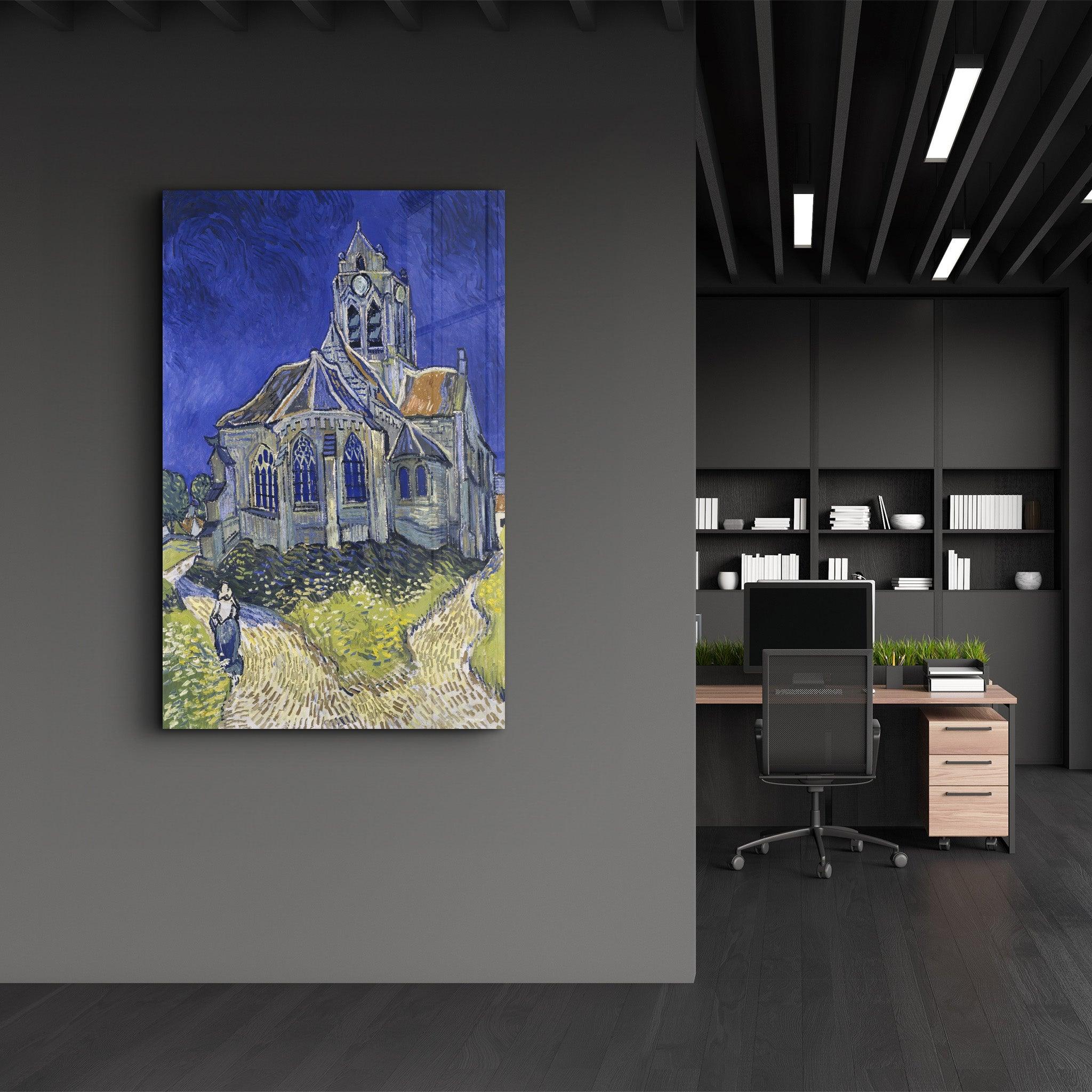 Vincent van Gogh's The Church at Auvers (1890) | Glass Wall Art - Artdesigna